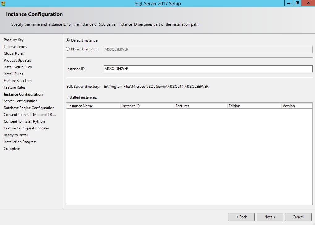 Instance configurations