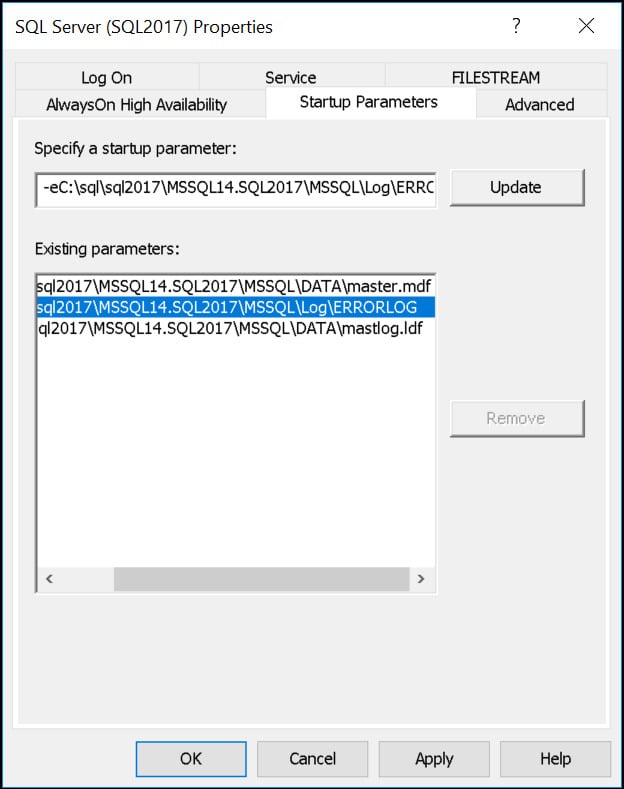 SQL Server error log default location in Configuration Manager