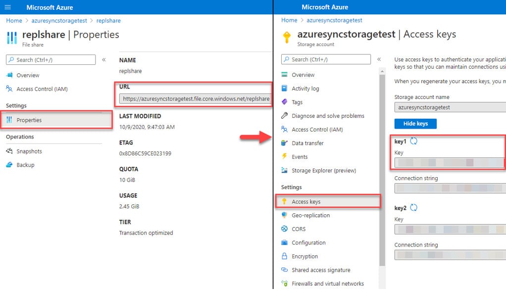 Figure 11 - Copy URL and access keys